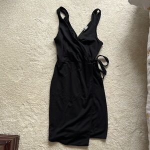 Cotton Black Wrap Dress